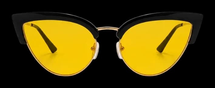 NEUROS Amber cat eye negru, din față