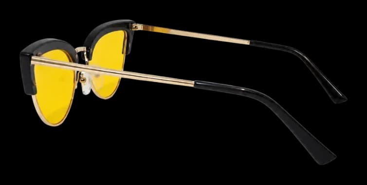 NEUROS Amber cat eye negru, din lateral